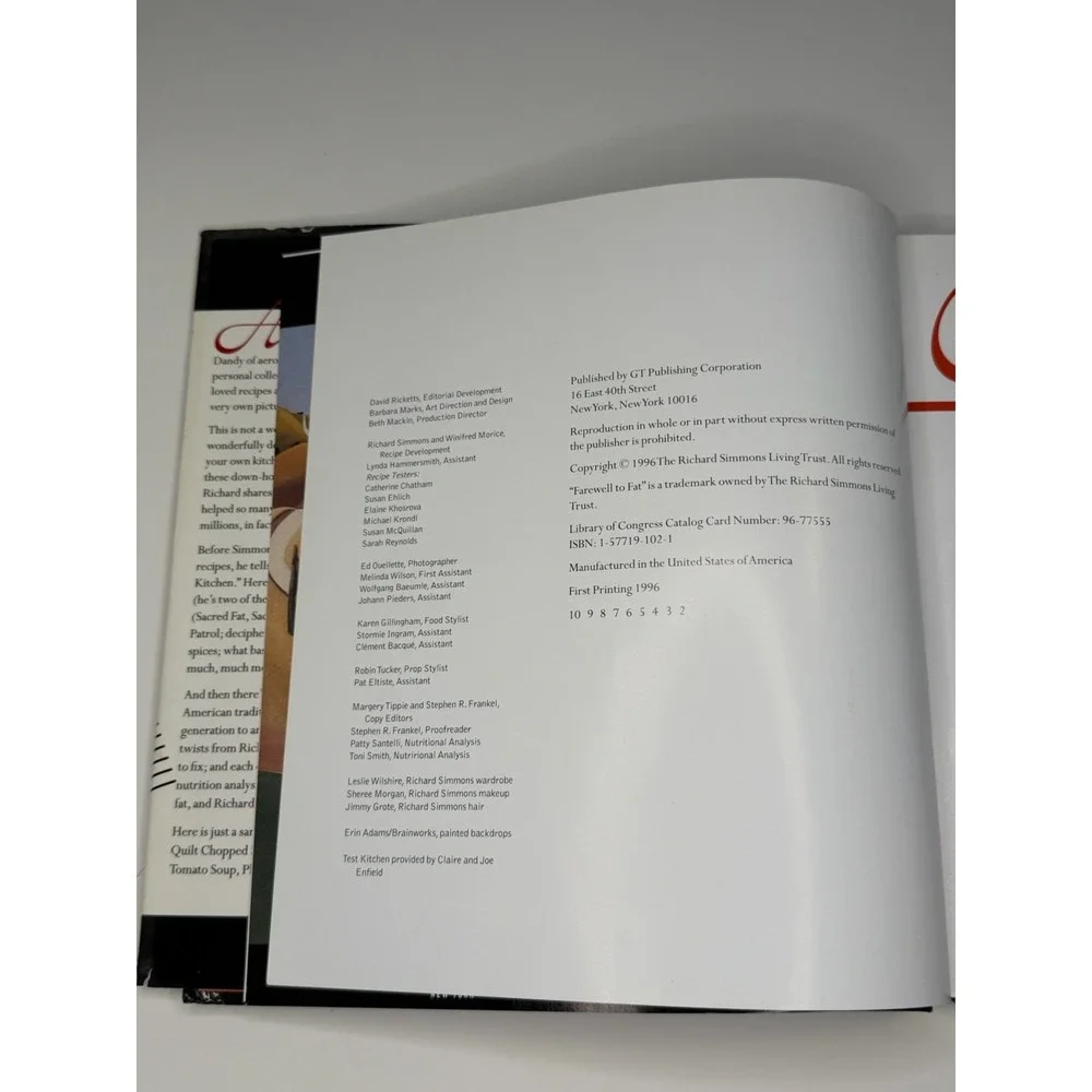 Richard Simmons' Farewell to Fat Cookbook Hardcover Cooking Vintage First Editi…